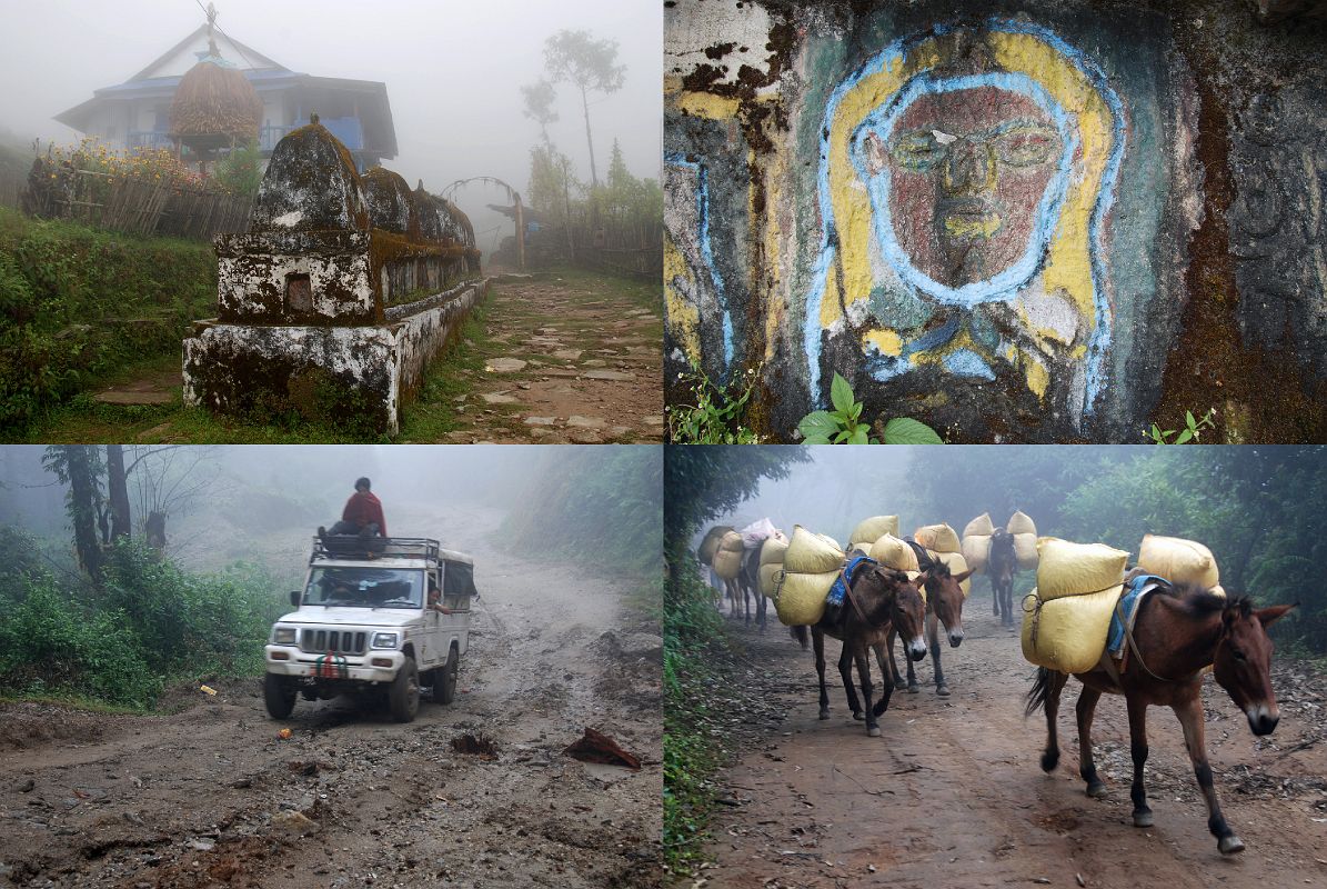 2 6 Mani Wall In Bhotebas, Jeep And Donkeys On Road From Bhotebas To Chichilla